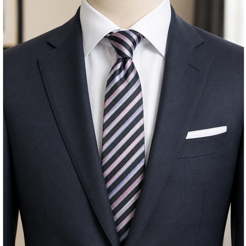 Valerio Garati Mens Striped Necktie Multicolor Diagonal Stripe